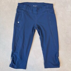 Athleta Capri Leggings Dobby Be Free Knicker Women’s Size Medium Blue